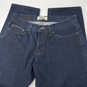Naked Famous Jeans Mens 33 (30*)x26 Dark Wash Blue‎ Weird Guy Selvedge Denim